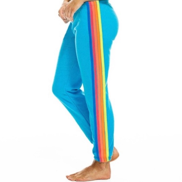 Aviator Nation 5 Stripe Sweatpants Neon 
